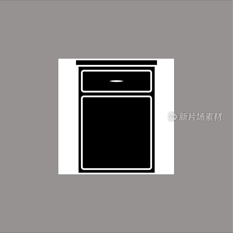 black nightstand isolated vector icon. simple element illustration from furniture & household concept vector icons. nightstand editable black logo symbol design on white background. can be use for